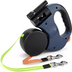 Dual Retractable Dog Leash for 2 Dogs